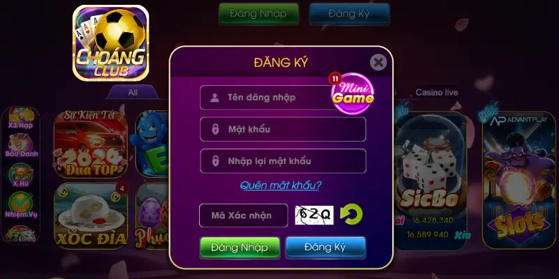 Các yêu cầu cần có để đăng ký Choangclub thành công